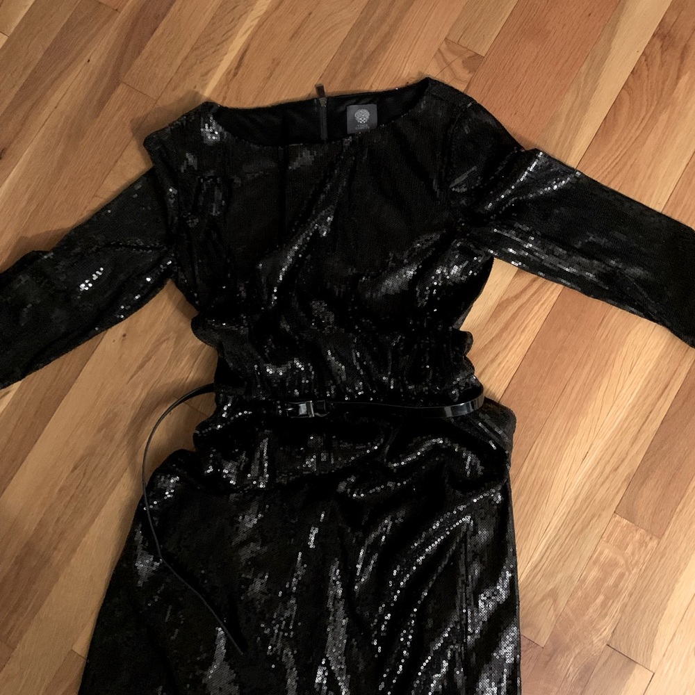 Vince Camuto Women's Sequin Sleeveless Dress Gray Size Medium